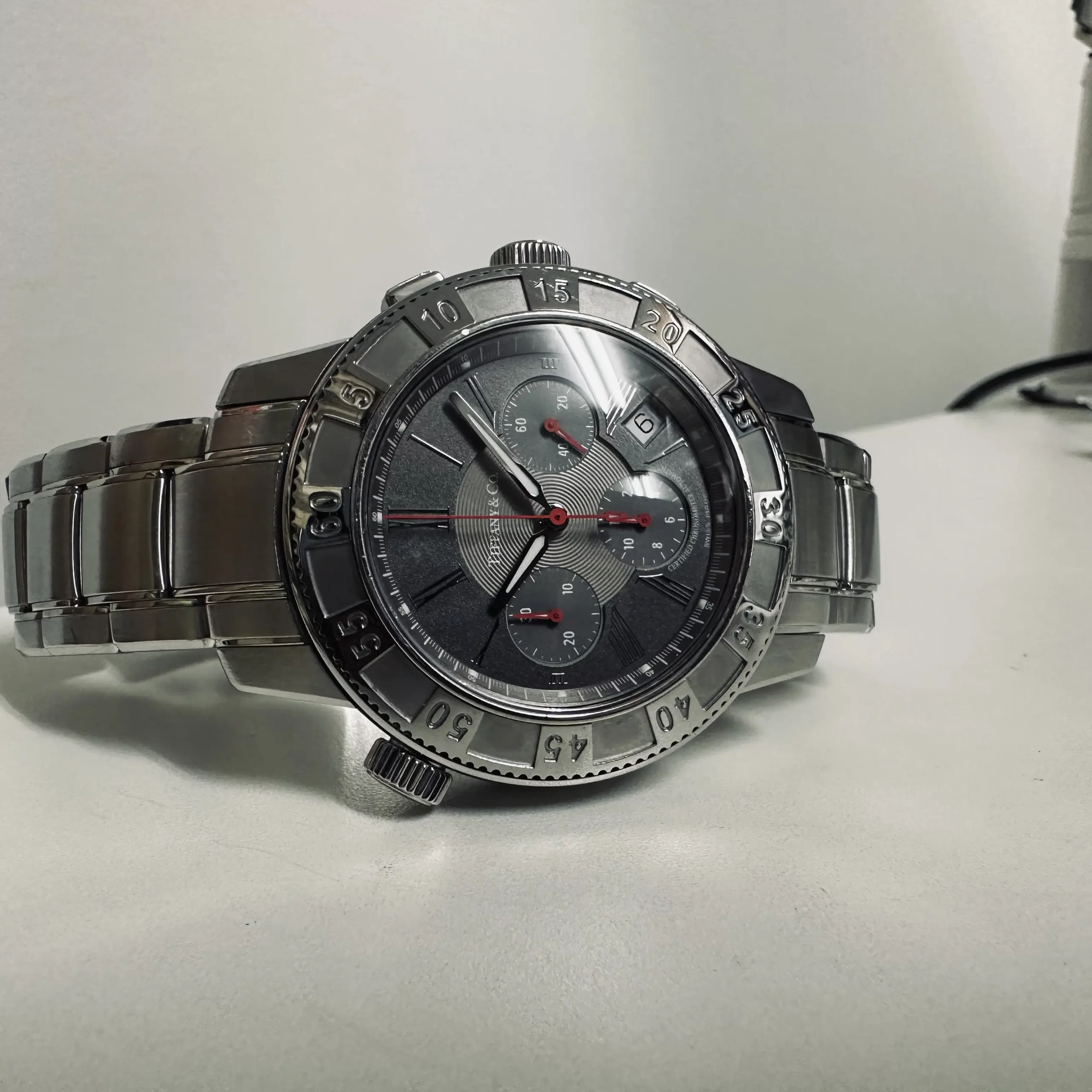 35,700円ティファニー マーク T-57 クロノグラフ メンズ腕時計